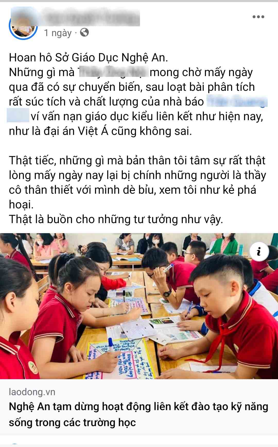 Phụ huynh vui mừng vì ngành giáo dục Nghệ An đã tạm dừng hoạt động liên kết đào tạo kỹ năng sống. Ảnh: Hải Đăng