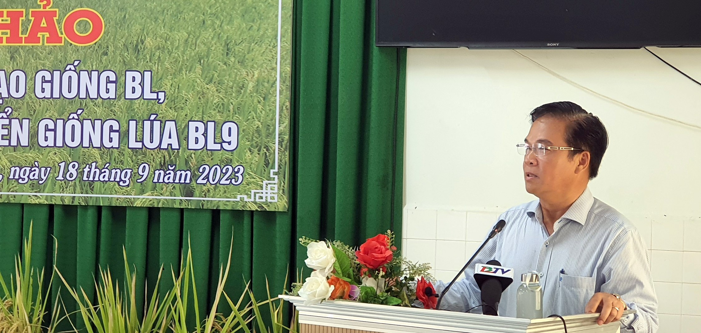 Giám đốc Sở Nông nghiệp Phát triển nông thôn tỉnh Bạc Liêu Lưu Hoàng Ly phát biểu tại buổi công bố. Ảnh: Nhật Hồ