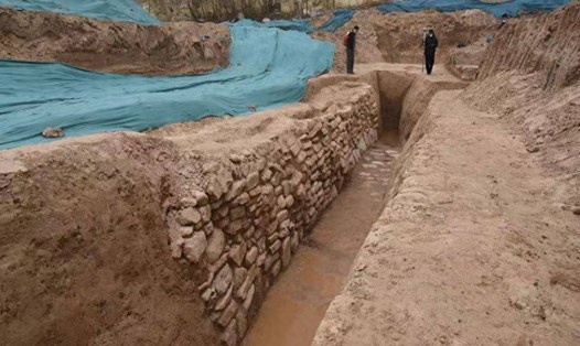 Hệ thống dẫn nước cổ đại được phát hiện ở Trung Quốc. Ảnh: Xinhua