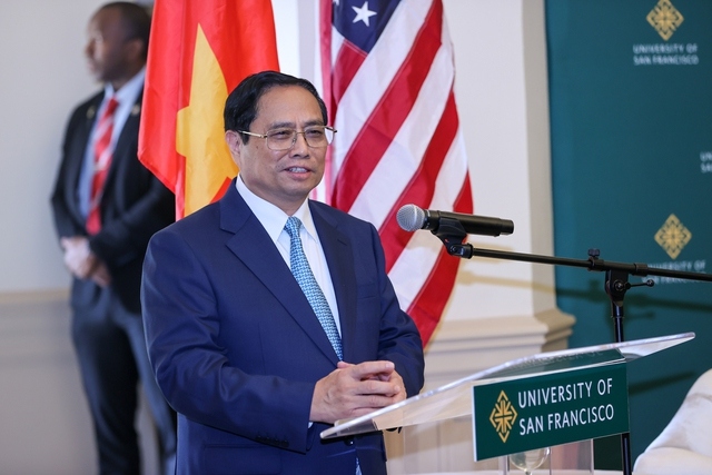 Thủ tướng đề nghị Đại học USF đi đầu trong xu thế hợp tác giữa hai nước về giáo dục đào tạo. Ảnh: VGP