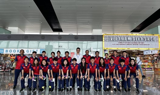 Đội tuyển nữ Việt Nam khởi hành tới Trung Quốc, tham dự ASIAD 19. Ảnh: VFF
