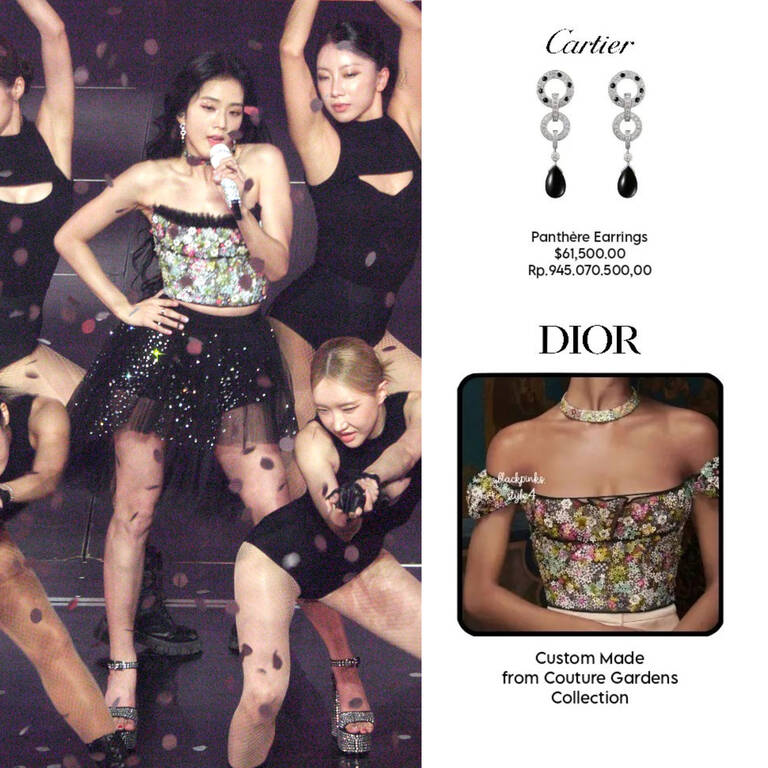 Jisoo đeo trang sức 1,4 tỉ đồng, mặc trang phục Dior trong đêm Born Pink