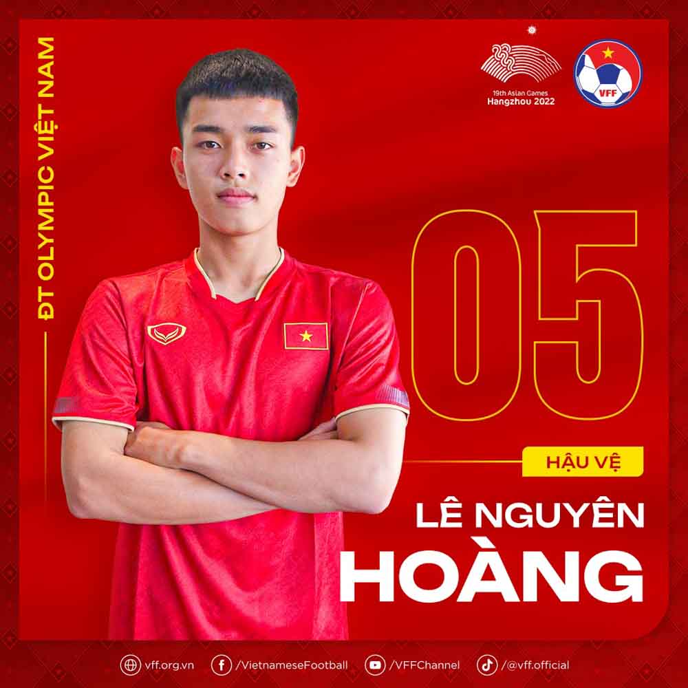 Hậu vệ Lê Nguyên Hoàng. Ảnh: VFF