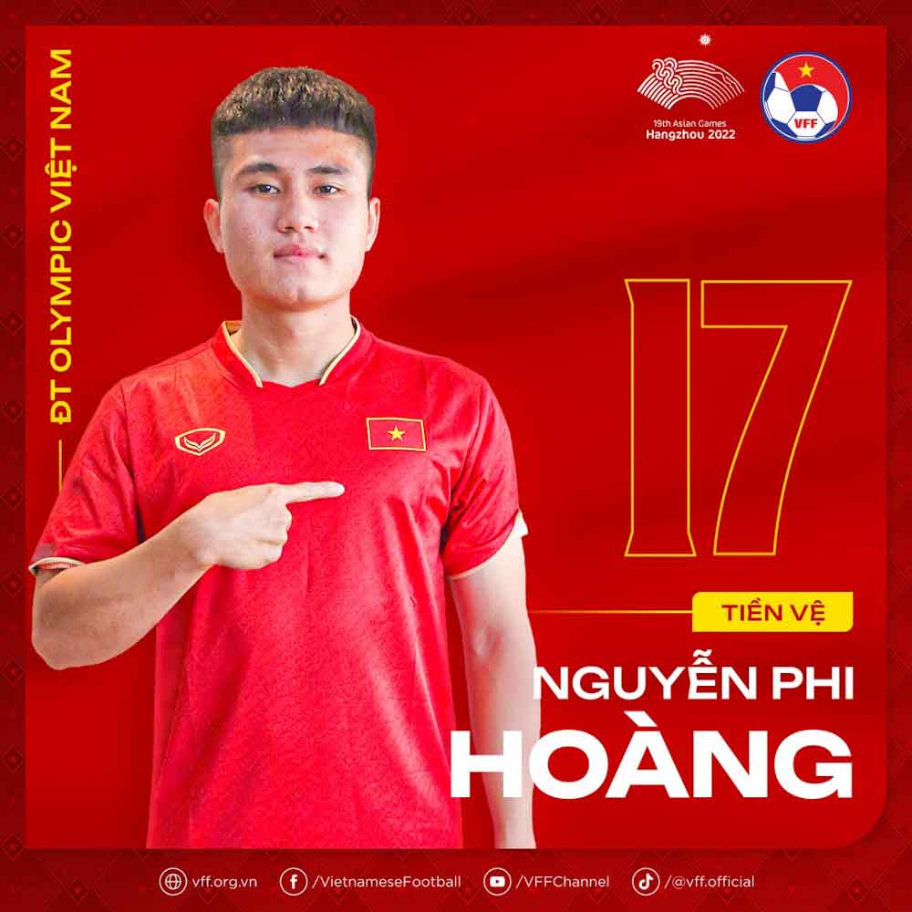 Tiền vệ Nguyễn Phi Hoàng. Ảnh: VFF
