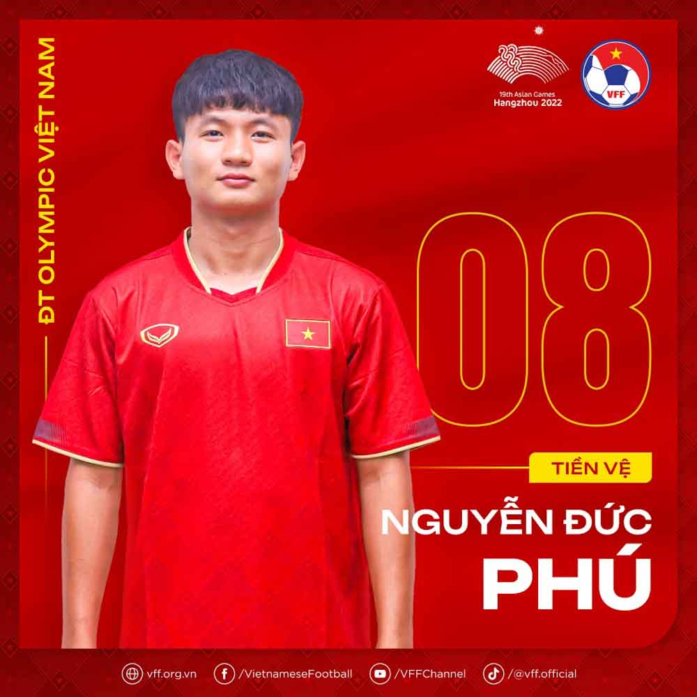 Tiền vệ Nguyễn Đức Phú. Ảnh: VFF