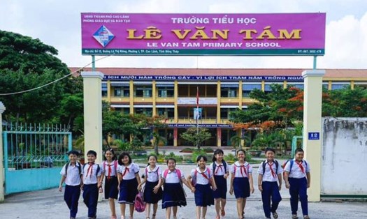 Trường Tiểu học Lê Văn Tám, một trong 5 trường Tiểu học hệ thống công lập từng tổ chức bán trú ở TP Cao Lãnh. Ảnh: Lâm Lộc