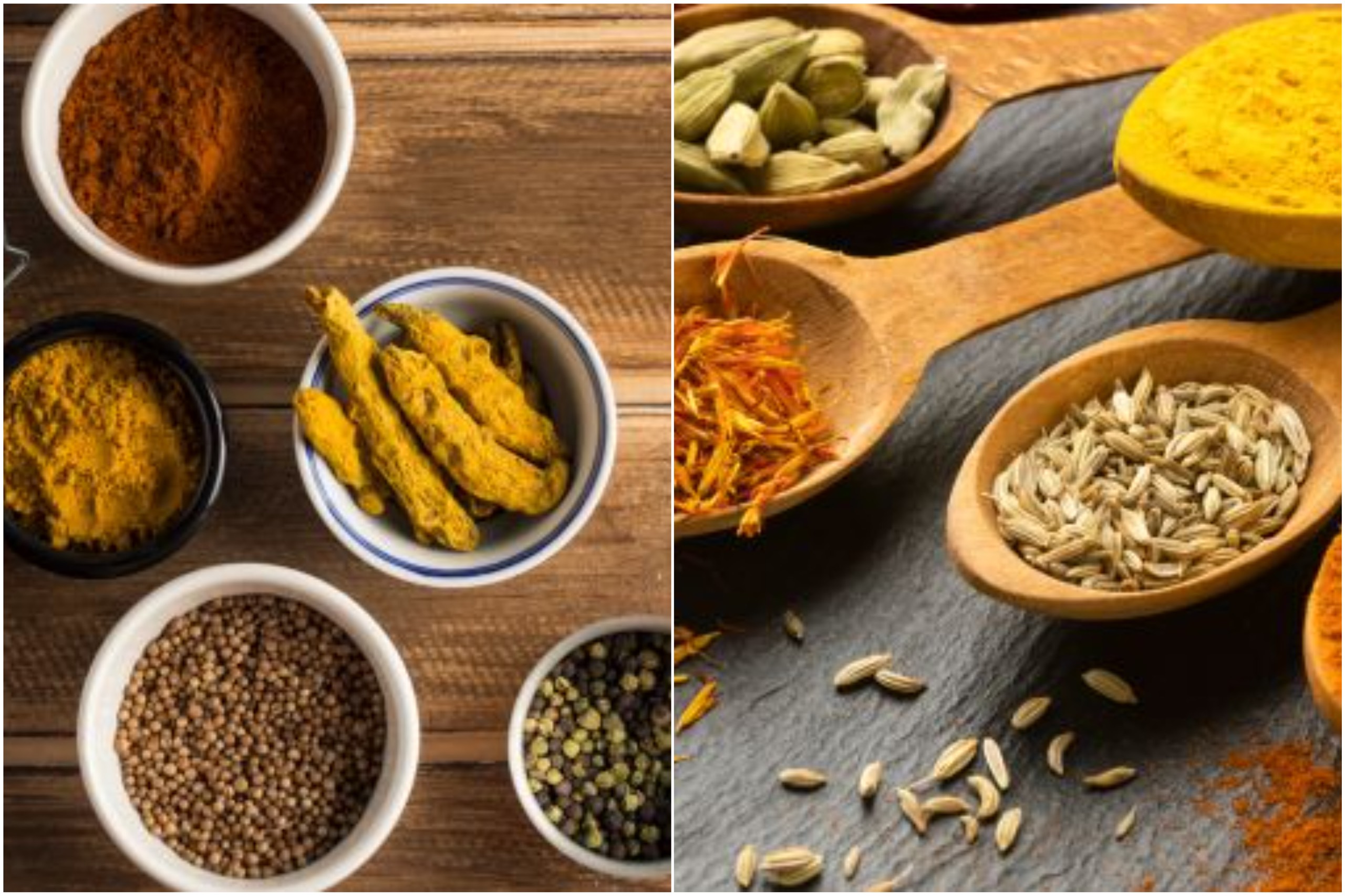 Các loại gia vị phổ biến ở Ấn Độ như nghệ, thì là, cỏ cà ri và ớt được biết đến với đặc tính chống viêm và chống oxy hóa mạnh. Đồ họa: Thanh Thanh 