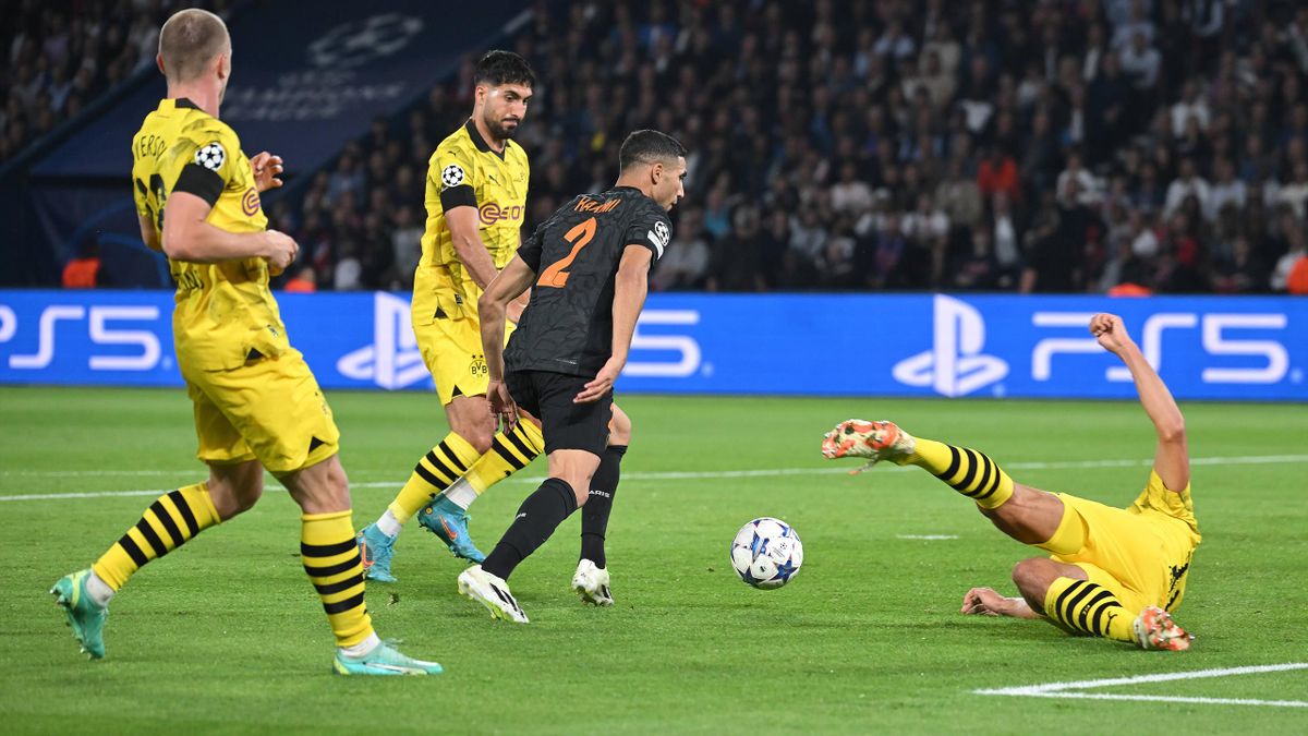 Trận đấu chứng kiến hiệu quả dứt điểm rất tệ của cả PSG lẫn Dortmund. Ảnh: beIN Sports