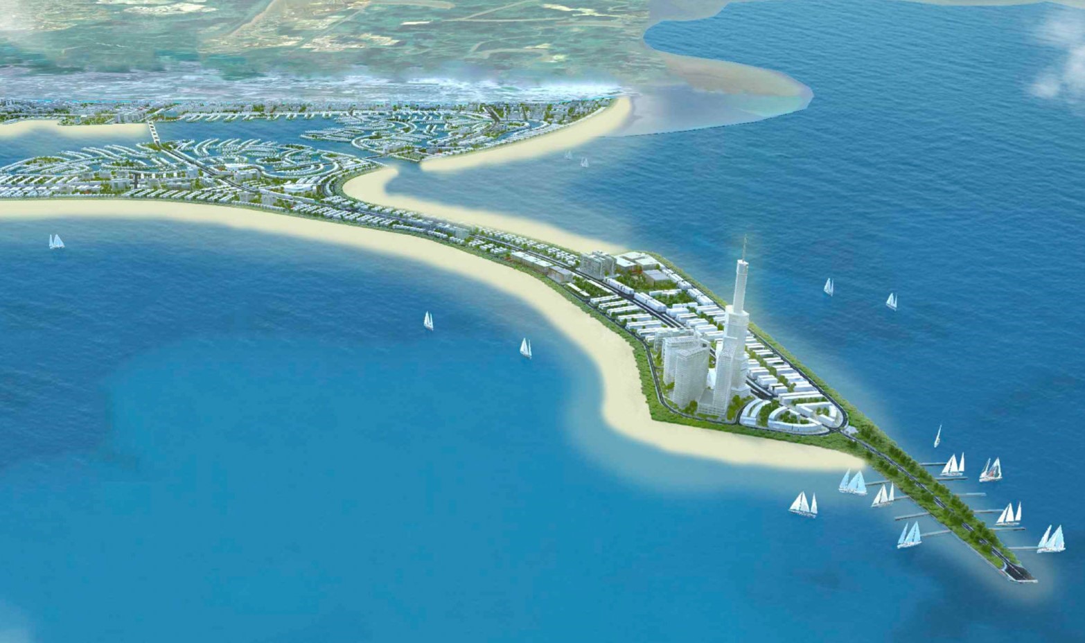Phối cảnh dự án Khu đô thị du lịch biển Cần Giờ.  Ảnh: UBND huyện Cần Giờ