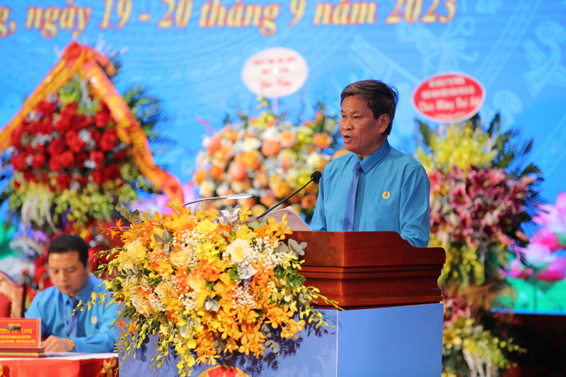 Phó Chủ tịch Tổng LĐLĐ Việt Nam phát biểu tại buổi làm việc.