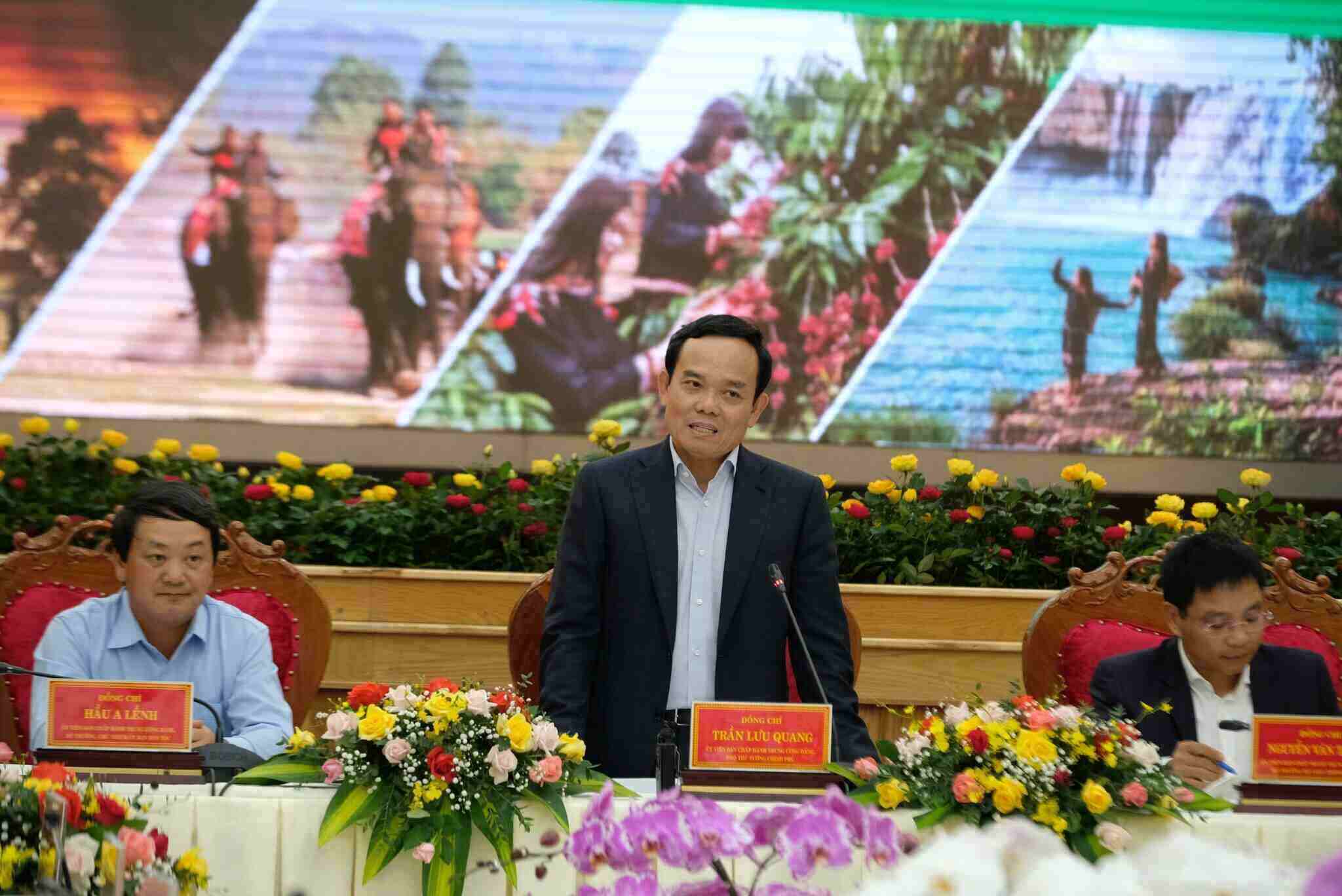 Phó Thủ tướng Trần Lưu Quang chủ trì Hội nghị Hội đồng điều phối vùng Tây Nguyên lần thứ nhất. Ảnh: Nguyễn Dũng 