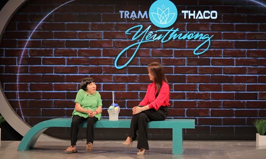 Cô giáo khuyết tật Vũ Thị Nga tham gia chương trình "Trạm yêu thương". Ảnh: VTV