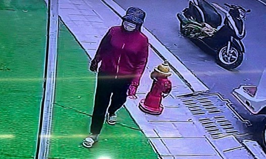 Nhận dạng của Giáp Thị Huyền Trang ở thời điểm nghi bắt cóc bé gái (Hình ảnh cắt từ camera giám sát của một hộ dân). Ảnh: Hoa Tommy