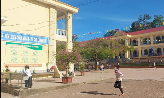Trường Tiểu học Ngô Đức Kế (huyện Can Lộc) nơi đã liên kết với Trung tâm POKI dạy kỹ năng sống cho học sinh vào năm học 2022 - 2023. Ảnh: Trần Tuấn