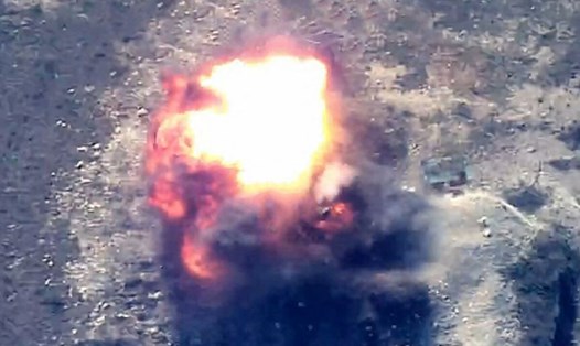 Một vụ nổ trong cuộc giao tranh bùng phát ngày 19.9 ở vùng Nagorno-Karabakh - khu vực tranh chấp giữa Azerbaijan và Armenia. Ảnh: AFP