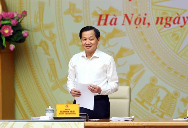 Phó Thủ tướng Lê Minh Khái phát biểu. Ảnh: VGP