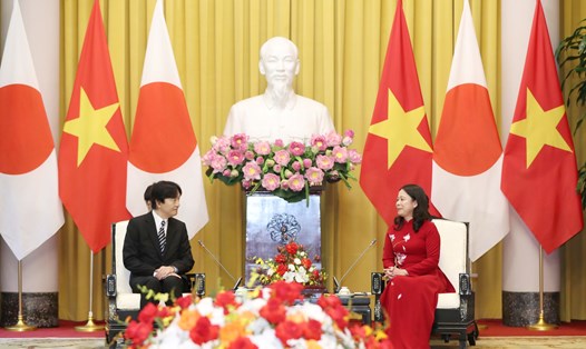  Phó Chủ tịch nước Võ Thị Ánh Xuân hội kiến với Hoàng Thái tử Akishino. Ảnh: Hải Nguyễn 