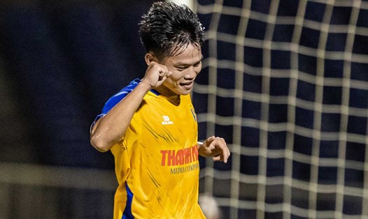Hồ Văn Cương toả sáng ở giải U21 Quốc gia 2023. Ảnh: Xuân Thuỷ