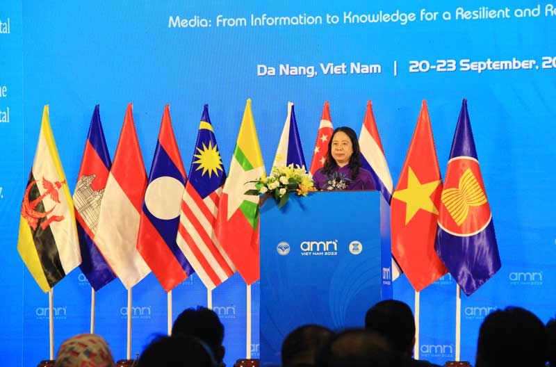 Phó Chủ tịch nước Võ Thị Ánh Xuân phát biểu khai mạc hội nghị. Ảnh: Thùy Trang