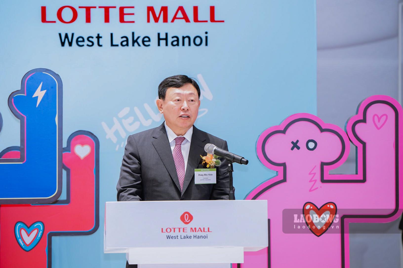 Chủ tịch Tập đoàn LOTTE Shin Dong-bin phát biểu tại sự kiện.