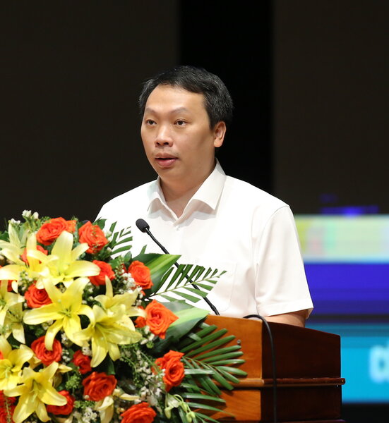 Thứ trưởng Nguyễn Huy Dũng: Các địa phương hãy tiên phong phát triển xã hội số. Ảnh: Sở Thông tin - Truyền thông Bình Định.