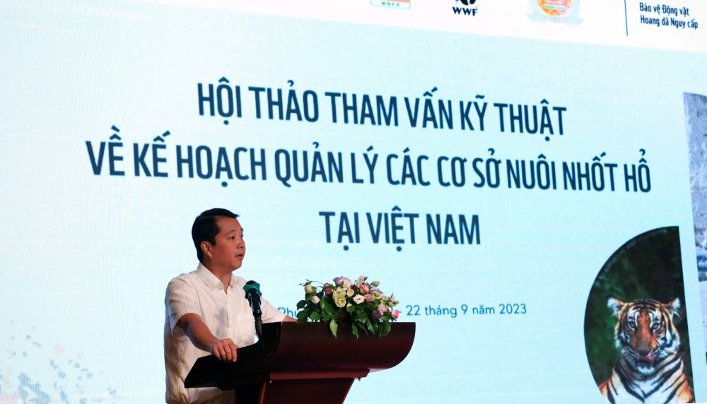 Quang cảnh Hội thảo tham vấn kỹ thuật về Kế hoạch quản lý cơ sở nuôi nhốt hổ tại Việt Nam tổ chức tại TP Phú Quốc. Ảnh: WWF cung cấp 