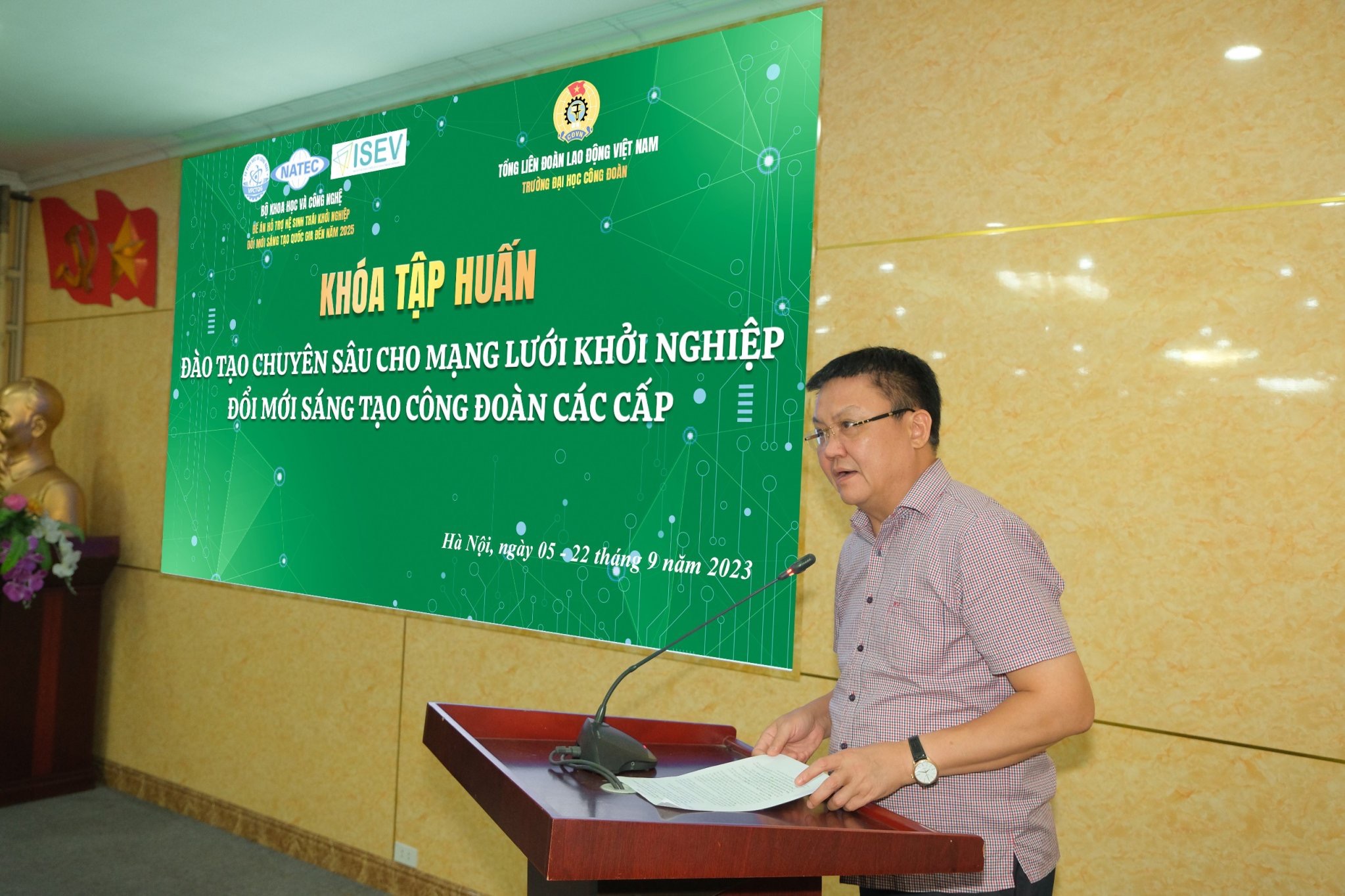 Khoá tập huấn đào tạo chuyên sâu cho mạng lưới khởi nghiệp, đổi mới sáng tạo công đoàn các cấp diễn ra từ 5 - 22.9. Ảnh: ĐHCĐ