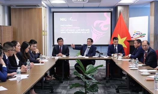  Thủ tướng Chính phủ Phạm Minh Chính đã gặp gỡ các thành viên của Mạng lưới đổi mới sáng tạo Việt Nam tại Mỹ. Ảnh: VGP