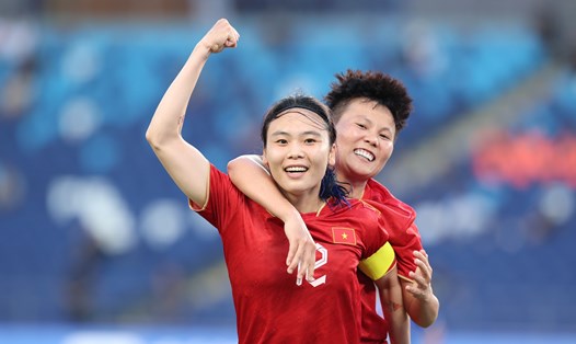 Tiền đạo Hải Yến ghi bàn trong chiến thắng 2-0 của tuyển nữ Việt Nam trước Nepal. Ảnh: Linh Hoàng