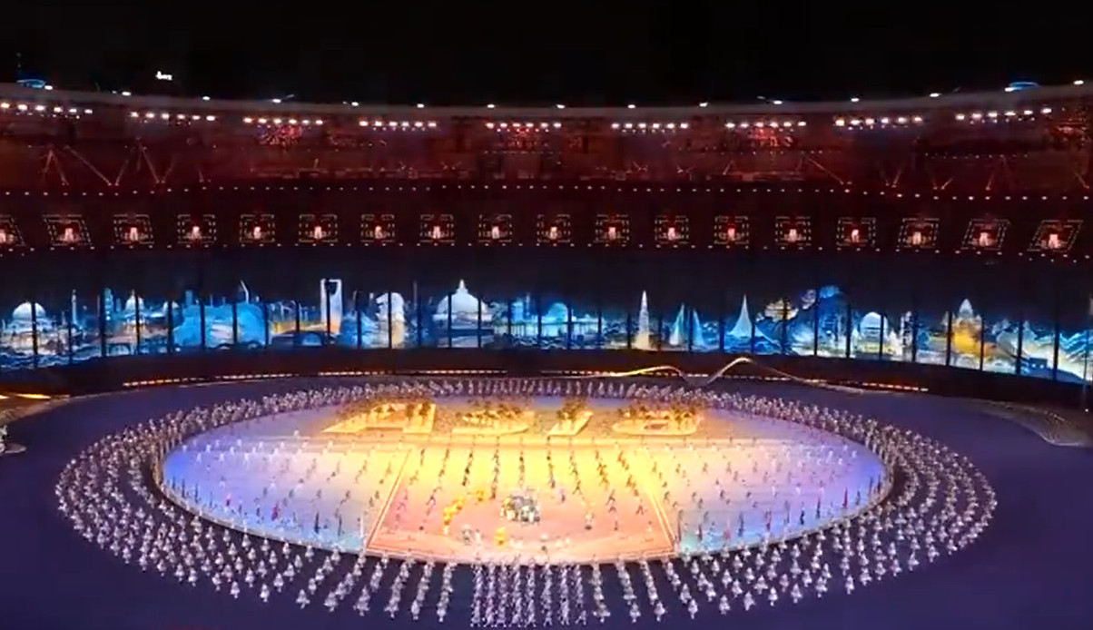 Buổi tổng duyệt lễ khai mạc ASIAD 19. Ảnh cắt từ video