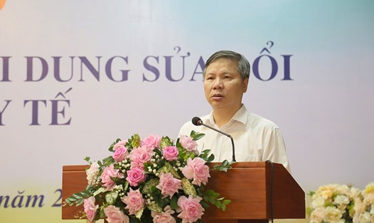 Phó Tổng Giám đốc BHXH Việt Nam Nguyễn Đức Hòa phát biểu tại hội thảo. Ảnh: BHXH VN