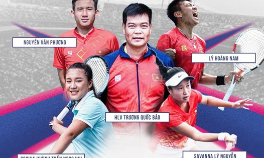 Đội tuyển quần vợt Việt Nam dự ASIAD 19. Ảnh: VTF