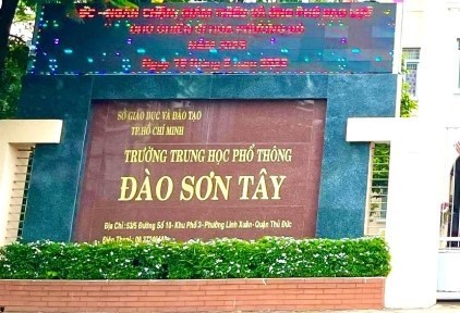 Trường THPT Đào Sơn Tây (TP Thủ Đức, TPHCM). Ảnh: Nhà trường