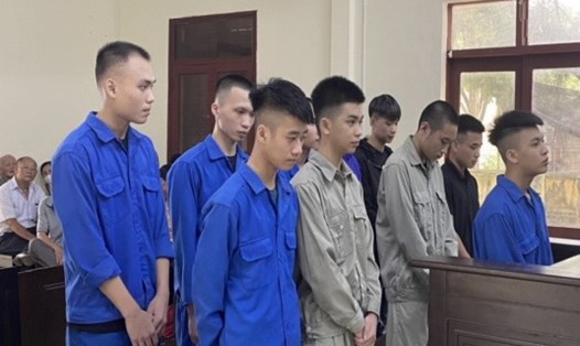 Các bị cáo tại phiên toà. Ảnh: Viện Kiểm sát nhân dân tỉnh Hải Dương