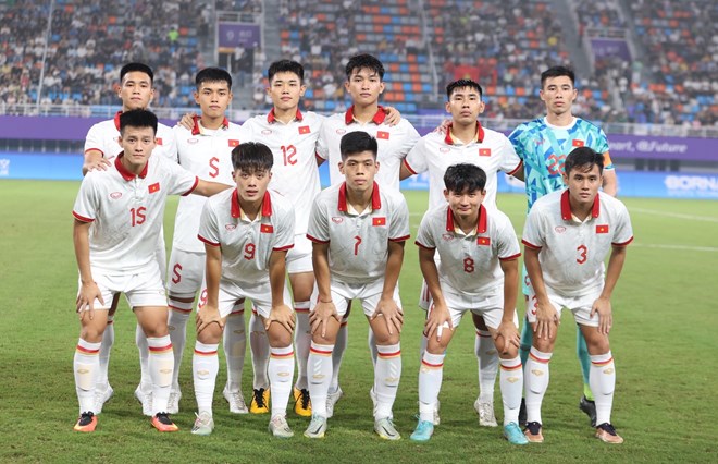 Olympic Việt Nam là đội bóng có độ tuổi trung bình trẻ nhất tại ASIAD 19. Ảnh: HL Hoàng