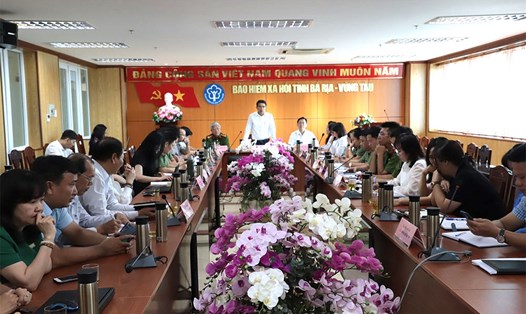 Ông Bùi Quang Huy - Vụ trưởng Vụ Thanh tra-Kiểm tra, BHXH Việt Nam phát biểu tại buổi làm việc. Ảnh: Thọ Tuyết

