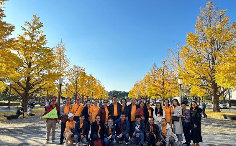 Du khách tham quan Nhật Bản, ngắm cây thay lá mùa thu. Ảnh: Tư liệu