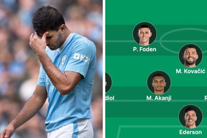 Man City sẽ sử dụng đội hình nào sau khi Rodri nhận thẻ đỏ?