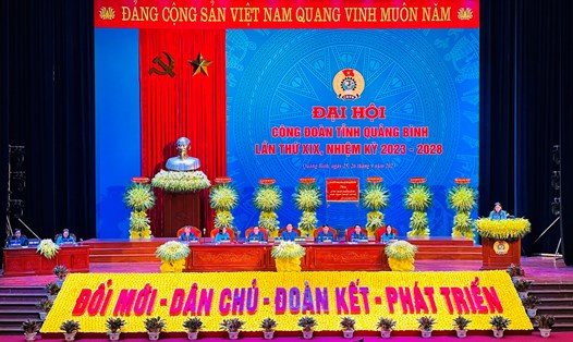 Toàn cảnh Đại hội Công đoàn tỉnh Quảng Bình lần thứ XIX. Ảnh: Lê Phi Long