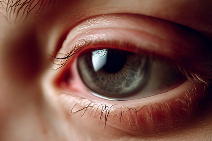 Hội chứng khô mắt ở trẻ nhỏ xảy ra khi nước mắt tiết ra không đủ hoặc nước mắt không chứa lượng dầu cần thiết để cung cấp độ ẩm đủ cho mắt hoạt động tốt và tránh các tổn thương, nhiễm trùng. Ảnh AI - Thiện Nhân