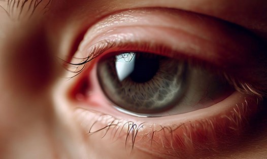 Hội chứng khô mắt ở trẻ nhỏ xảy ra khi nước mắt tiết ra không đủ hoặc nước mắt không chứa lượng dầu cần thiết để cung cấp độ ẩm đủ cho mắt hoạt động tốt và tránh các tổn thương, nhiễm trùng. Ảnh AI - Thiện Nhân