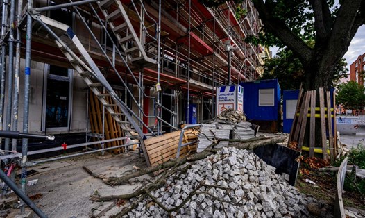 Một dự án nhà ở chưa hoàn thành ở quận Wedding của Berlin, Đức. Ảnh: AFP