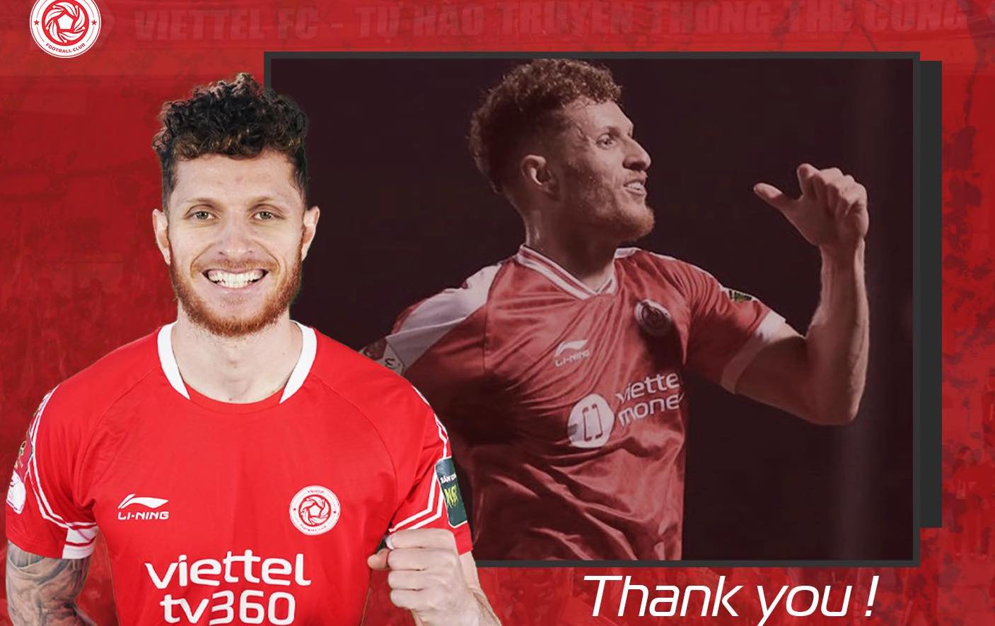 Geovane chia tay Viettel sau 2 mùa giải. Ảnh: Viettel FC