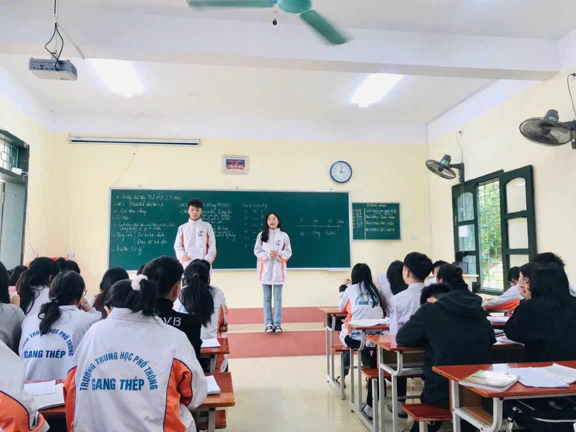 Lớp học hạnh phúc tại Trường THPT Gang Thép, Thái Nguyên. Ảnh: Minh Hạnh