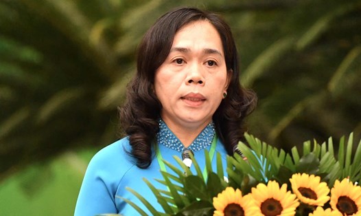 Bà Nguyễn Thanh Xuân - Chủ tịch Hội Nông dân TPHCM nhiệm kì 2023 - 2028. Ảnh: Việt Dũng