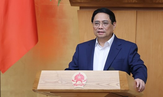 Thủ tướng Phạm Minh Chính chủ trì phiên họp Chính phủ chuyên đề. Ảnh: VGP