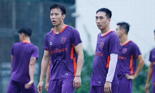 Đội Bình Dương chiêu mộ được 2 tuyển thủ quốc gia là Quế Ngọc Hải và Nguyễn Hải Huy để thi đấu tại V.League 2023-2024. Ảnh: CLB Bình Dương