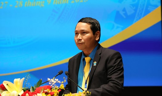 Chủ tịch LĐLĐ Bình Định khóa XIV Hà Duy Trung. Ảnh: Viên Nguyễn.