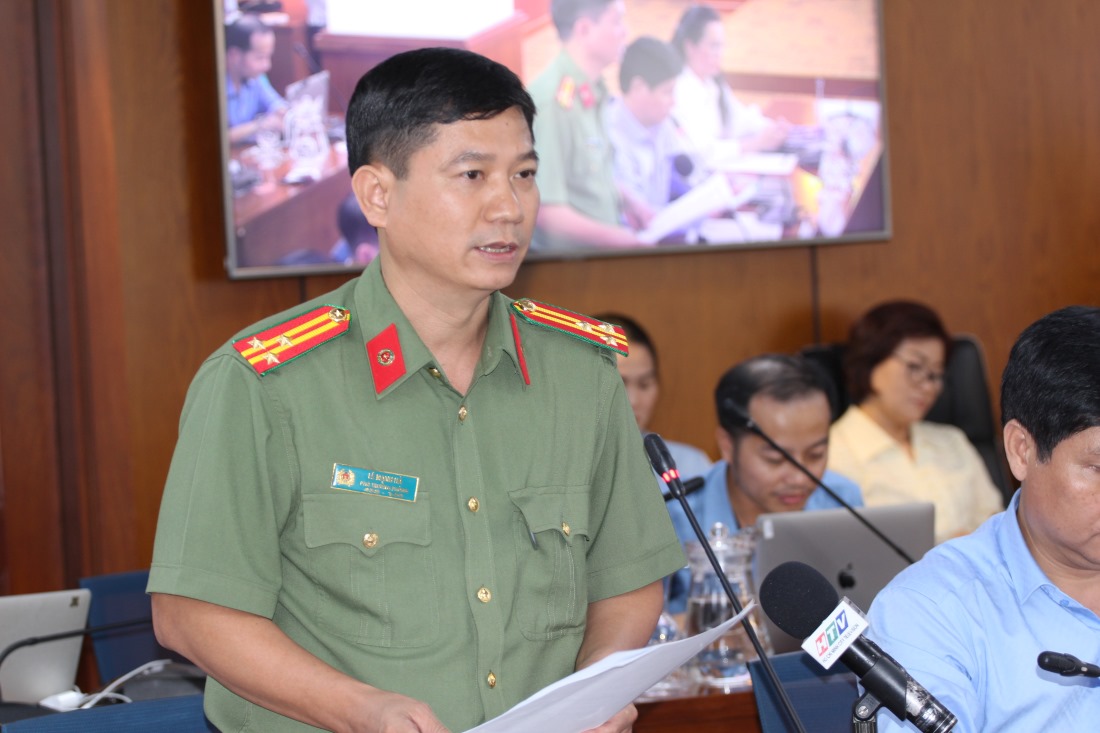 Thượng tá Lê Mạnh Hà - Phó Trưởng Phòng Tham mưu Công an TPHCM.   Ảnh: Thành Nhân