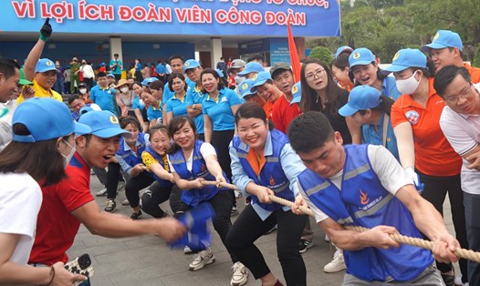Sự kiện lễ khai mạc Tháng Công nhân, Tuần Văn hoá Thể thao CNVCLĐ và Tháng An toàn vệ sinh lao động 2023 do Liên đoàn Lao động TP Hải Phòng tổ chức hồi tháng 4. Ảnh: Mai Dung